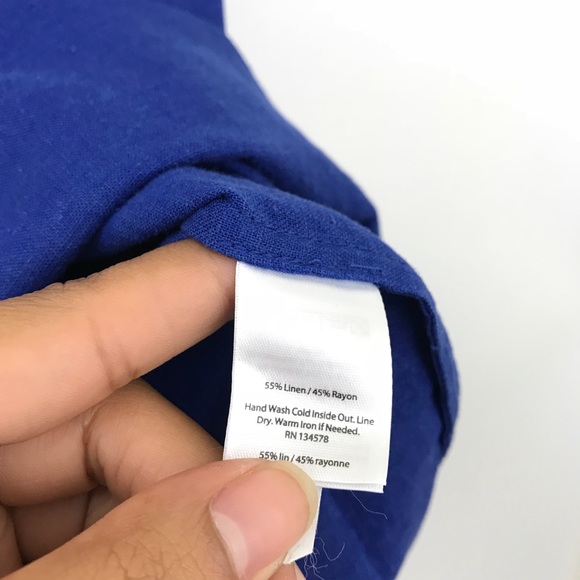 NWOT Vineyard Vines Blue Linen Rayon Dolman Dress - Picture 5 of 8